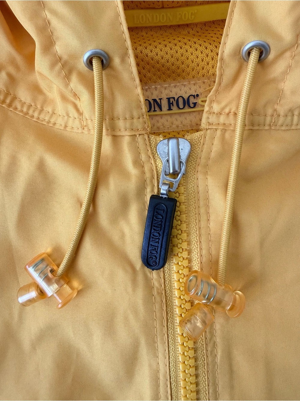 Vintage 90’s London Fog Yellow Hooded Anorak Rain Jacket Windbreaker Men’s XL - Picture 8 of 14